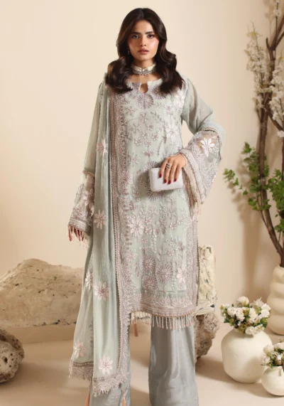 ELOR Chiffon Chikankari Embroidered 3 Piece Unstitched Formal Suit