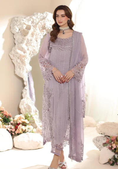 ELOR Chiffon Sequin Embroidered 3 Piece Unstitched Formal Suit