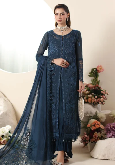 ELOR Chiffon Sequin Embroidered 3 Piece Unstitched Formal Suit AZF-25-05