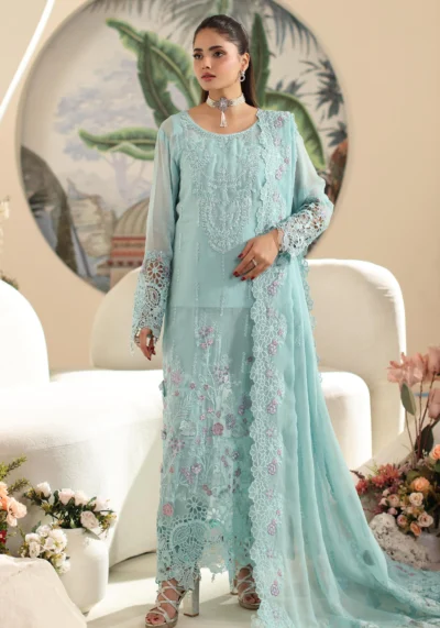 ELOR AZF-25-06 Luxury Chiffon Sequin Embroidered 3 Piece Unstitched Formal Suit