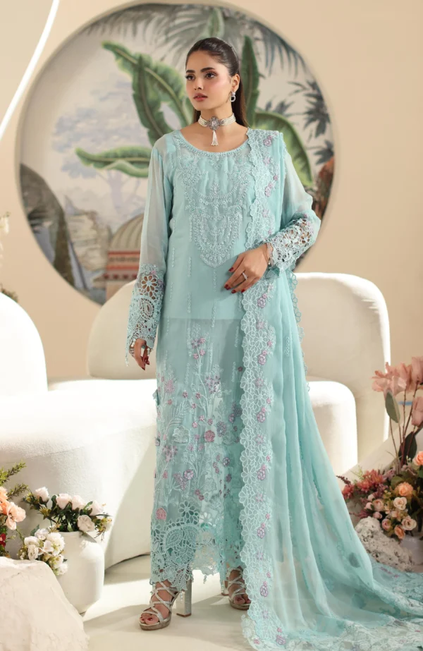 ELOR AZF-25-06 Luxury Chiffon Sequin Embroidered 3 Piece Unstitched Formal Suit