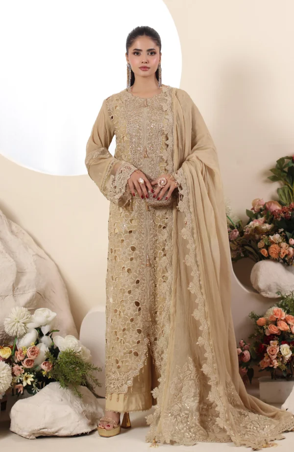 ELOR AZF-25-07 Luxury Chiffon Sequin Embroidered 3 Piece Unstitched Formal Suit