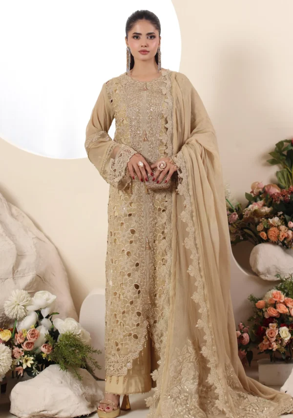ELOR AZF-25-07 Luxury Chiffon Sequin Embroidered 3 Piece Unstitched Formal Suit
