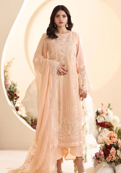 ELOR AZF-25-10 Chiffon Embroidered Sequin 3 Piece Unstitched Formal Suit