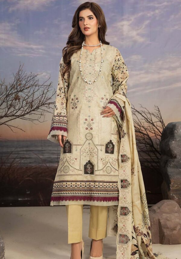 Bin Naeem Bana Dora 3PC – Applic Cutwork Embroidered Eid Suit