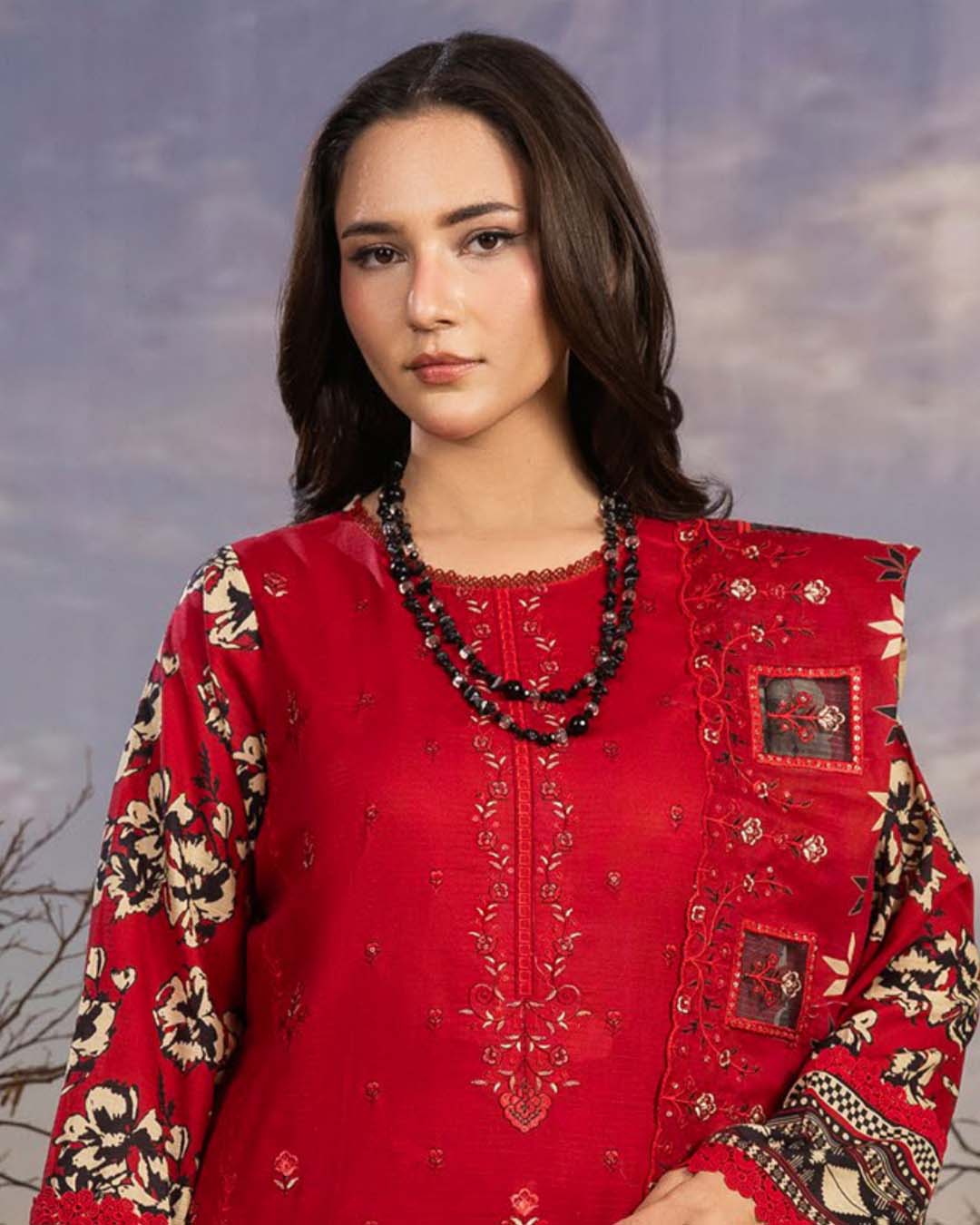 Bin Naeem Bana Dora 3PC – Applic Cutwork Embroidered Eid Suit