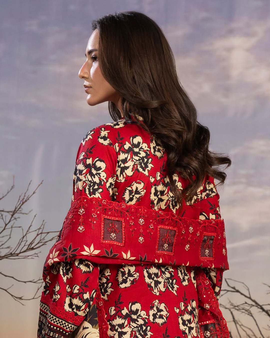 Bin Naeem Bana Dora 3PC – Applic Cutwork Embroidered Eid Suit - Image 4