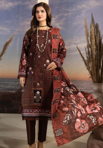 Bin Naeem Bana Dora 3PC – Applic Cutwork Embroidered Eid Suit