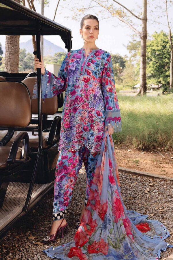 Maria B M Print Lawn 2026 – 3PC Schiffli Embroidered Suit