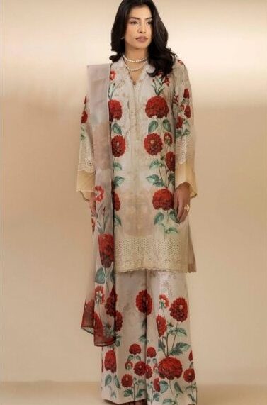 Adan Libas D-1608 Lawn 3PC – Digital Print Chikankari with Bamber Chiffon Dupatta