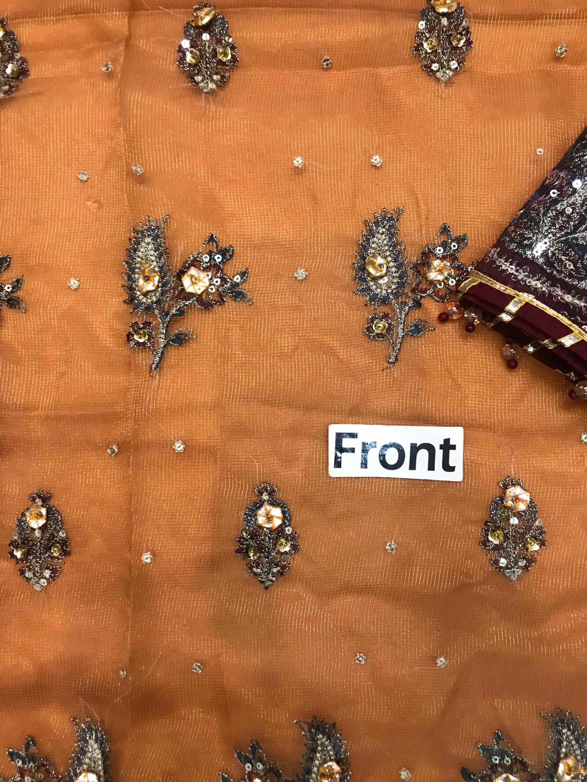 Baroque Khaadi Net 3PC – Heavy Adda Work Embroidered Suit - Image 7