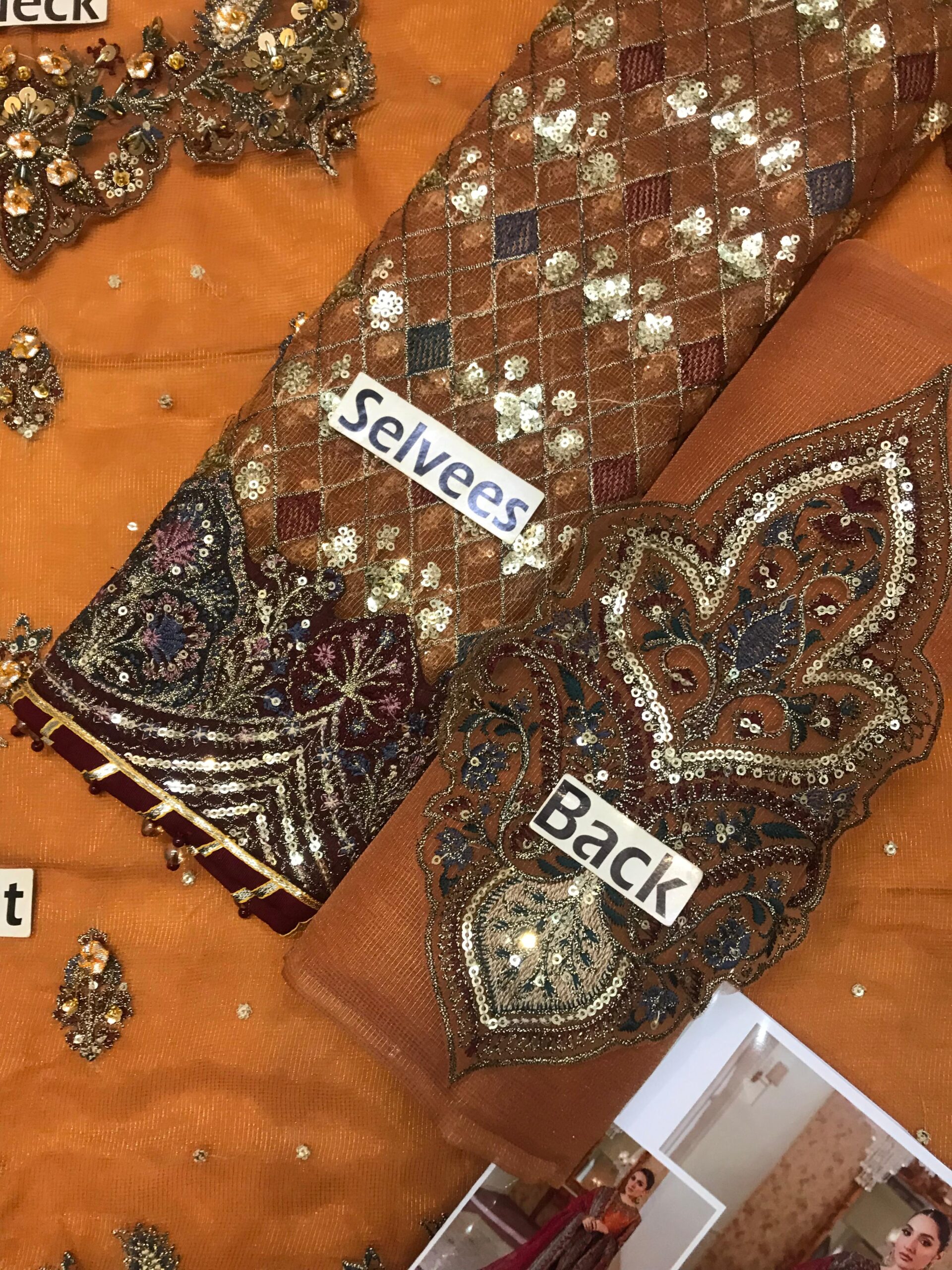 Baroque Khaadi Net 3PC – Heavy Adda Work Embroidered Suit - Image 10