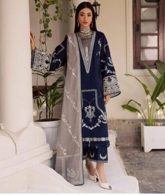 Aneelas 1044 Lawn 3PC – Embroidered Suit with Chiffon Dupatta (Restock)