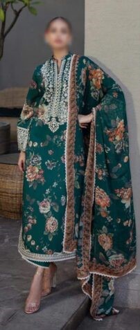 Zainab Chottani Lawn 3PC – Embroidered Suit with Chiffon Dupatta