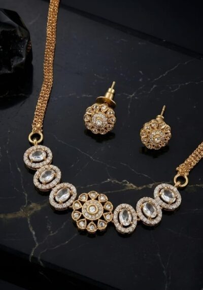 Glow South Indian Necklace Set – Traditional with Modern Sparkle