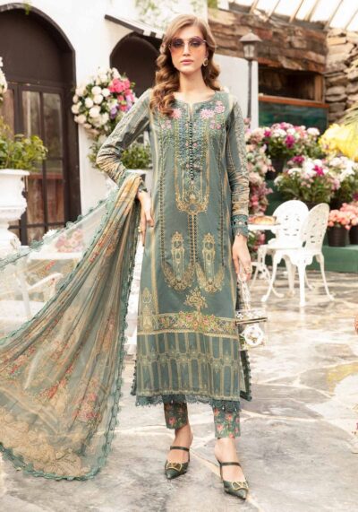Embroidered Lawn Suit – Maria B