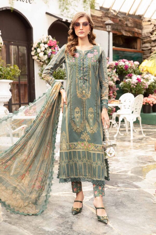 Embroidered Lawn Suit – Maria B