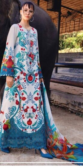 Floral Embroidered Lawn Suit – MARIA.B