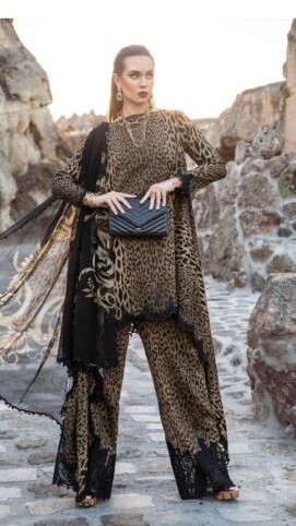 Digital Printed Lawn & Silk Suit – MARIA.B