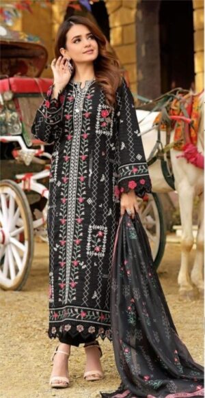 Embroidered Lawn & Chiffon Suit – BAROQUE