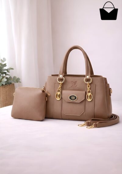 Stylish Premium Leather Shoulder Bag with Matching Pouch
