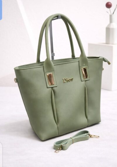 Premium Olive Green Pleated Tote Bag | Stylish Women’s Shoulder Bag
