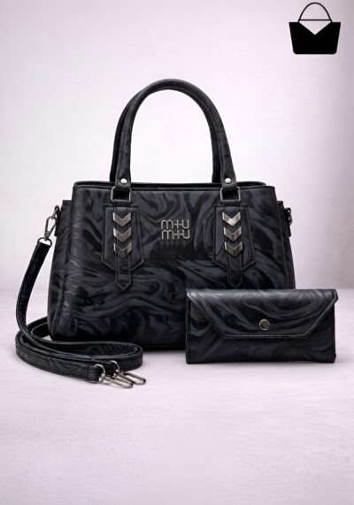 Modern Artificial Marble Leather Handbag Set  Premium Quality
