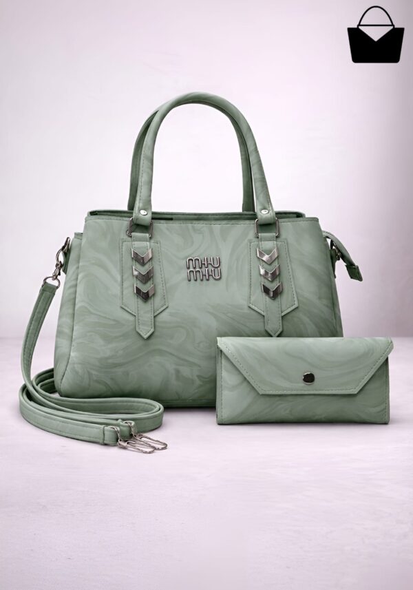 Modern Artificial Marble Leather Handbag Set  Premium Quality