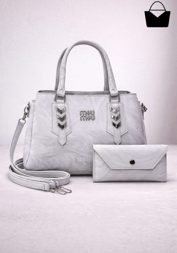 Elegant Artificial Marble Leather Handbag Set  Premium Collection