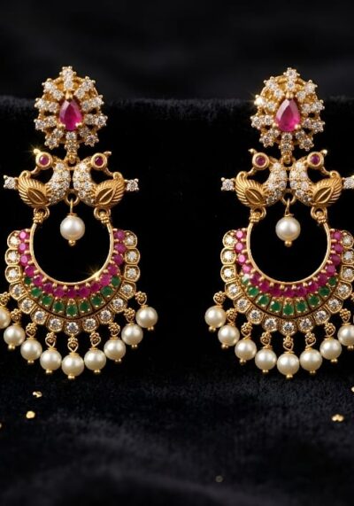 Elegant South Indian Earrings Traditional Temple Jewelry