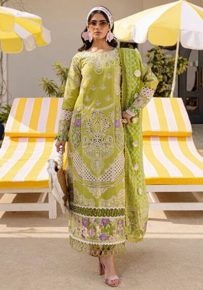Parishay Lawn Collection  Heavy Embroidered Chikankari Suit with Khaddi Net Dupatta