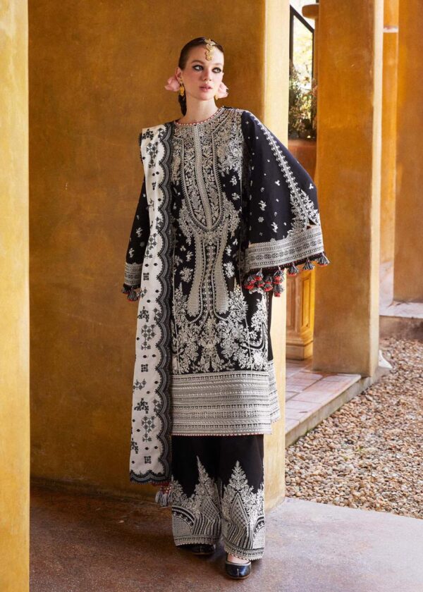 Hussain Rehar Lawn Collection  Unstitched 3 Piece Heavy Embroidered Suit