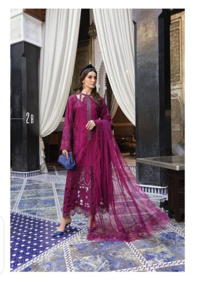 Maria B Lawn Collection  Premium Embroidered Suit (King Copy)