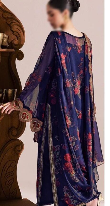 CHIFFON PALLU DUPATTA  Premium Lawn 3PC 2026