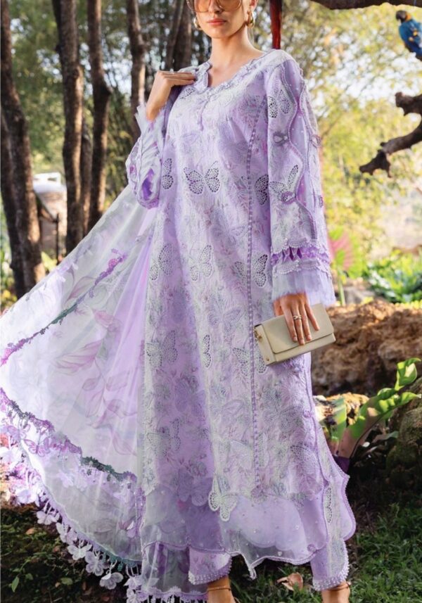 Purple Luxury Unstitched Chikankari Embroidered Suit