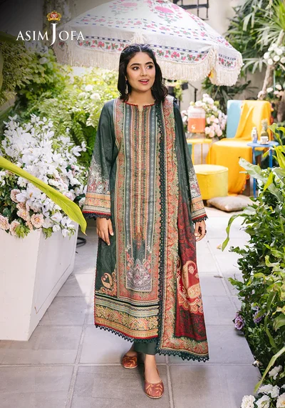 AJGB 17 Lawn 3 Piece Suit Vol 4  Charcoal