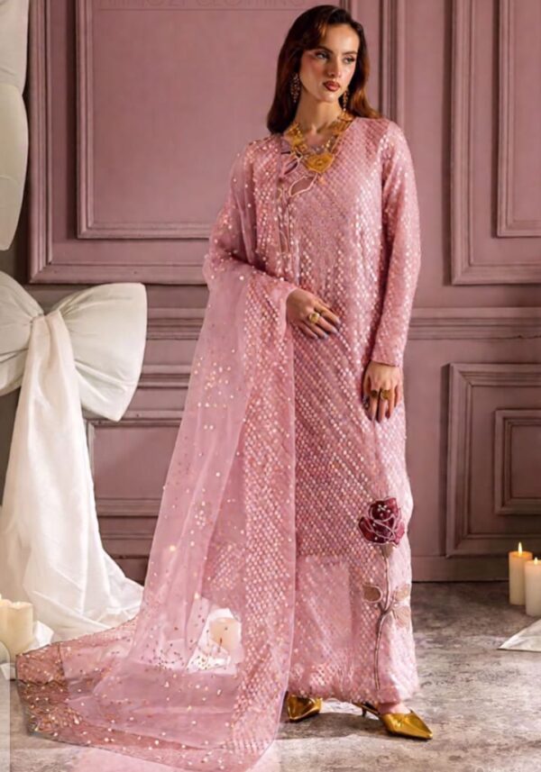 Unstitched 3 Piece Embroidered Suit