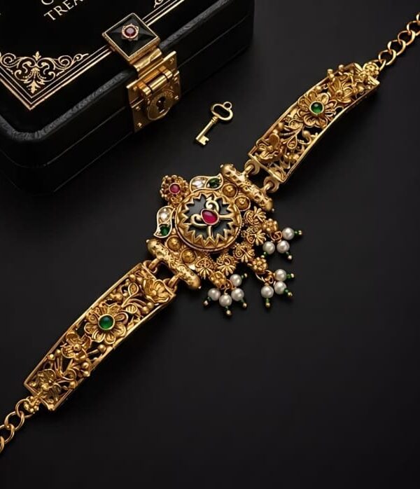 South Indian Style Bracelet  Traditional Elegance with a Luxurious Finish