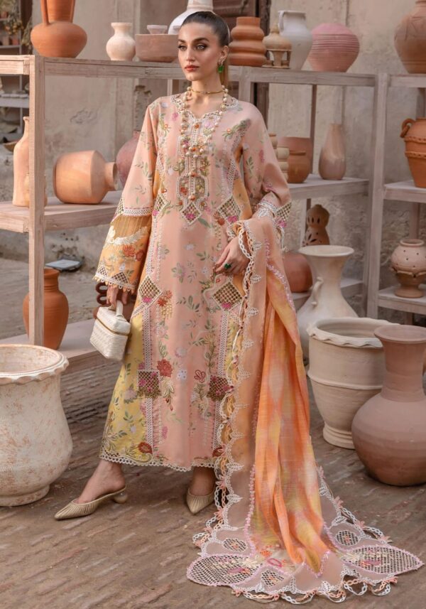 CRIMSON Digital Printed Lawn Suit with Luxury Embroidery & Lacing Work