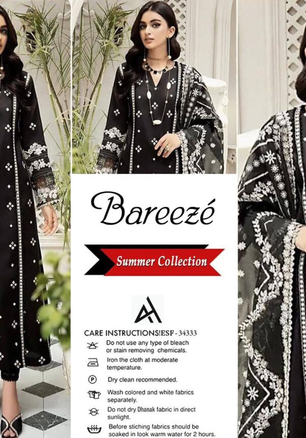 BAREEZE Summer Lawn Collection 2026  Premium Embroidered 3 Piece Suit