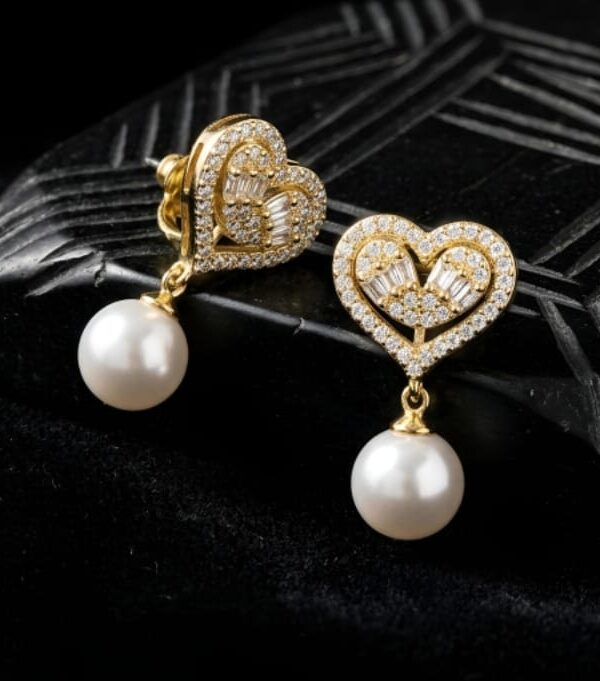 Zircon Earrings with Pearl  Elegant Sparkle for Every Occasion