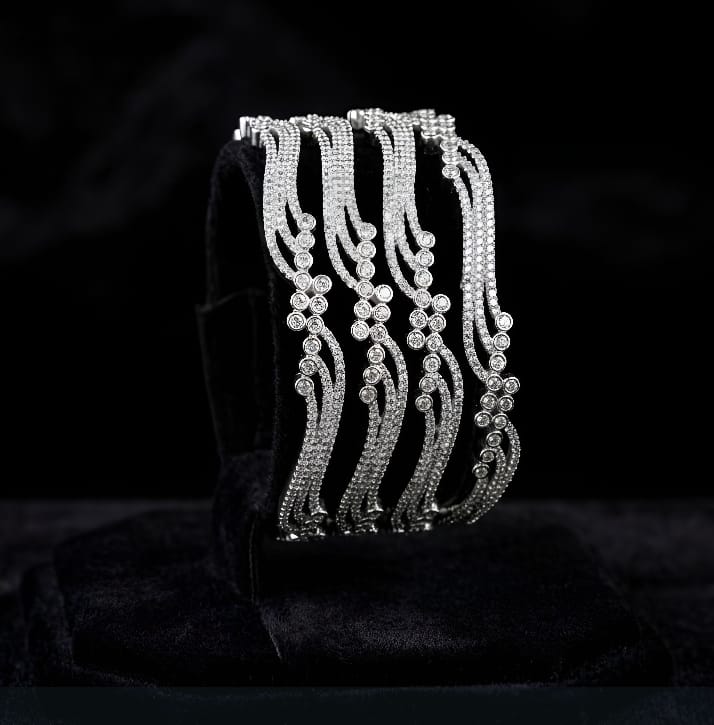 Royal AD Bangles Premium American Diamond Bangles for Weddings and Parties