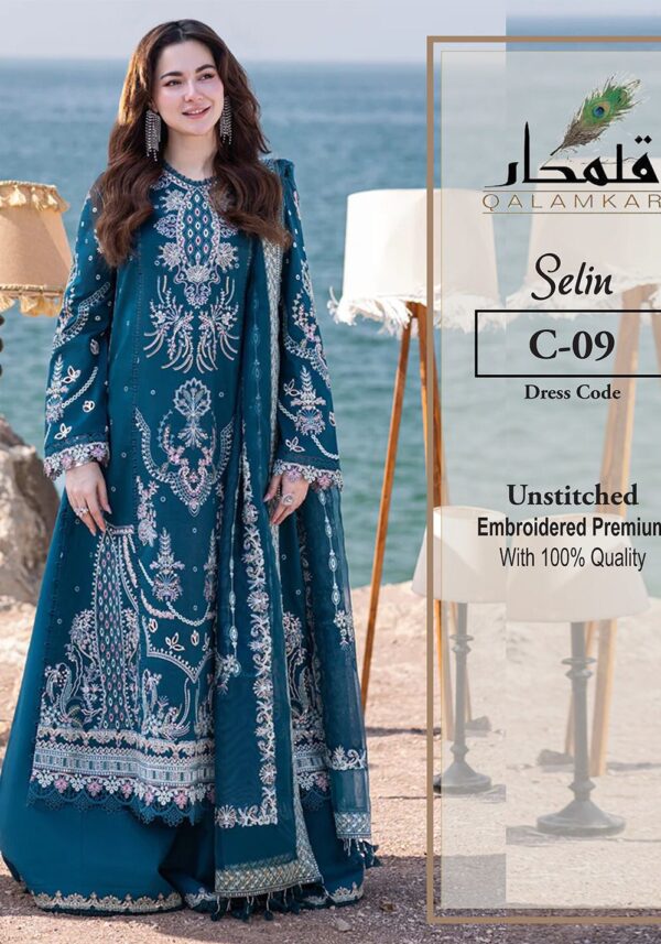 Qalamkar Luxury Lawn Chicken Kari Collection  Premium Embroidered Lawn Dress
