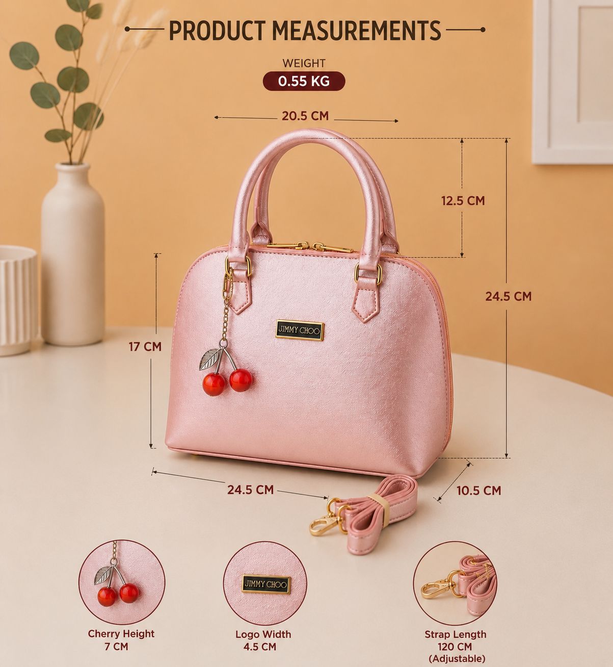 Cherry Keychain Bag Stylish, Spacious & Perfect for Everyday Use - Image 4