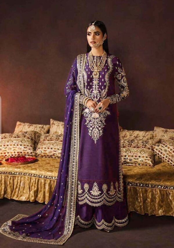 AFROZEH Premium Luxury Formal  Sheesha Silk 3 Piece Unstitched Suit
