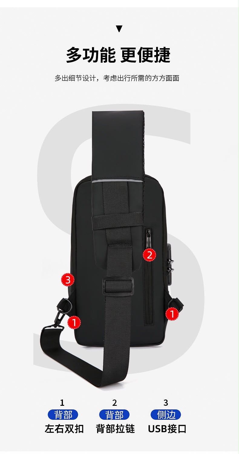 Most Demanding Article New Fashion Style Casual Waterproof Oxford Chest Cross Body Bag for Men - Image 25