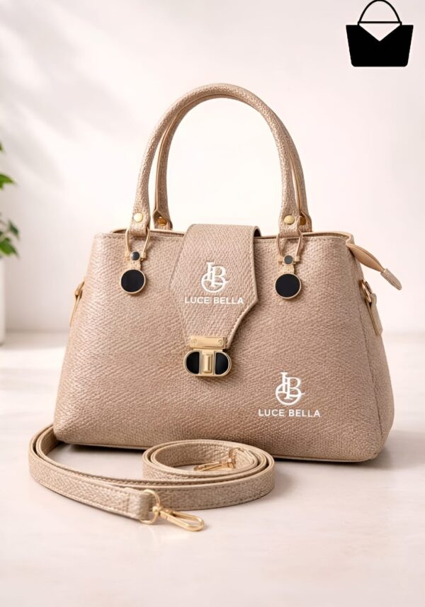 Luce Bela Elegant White Croco Texture Handbag