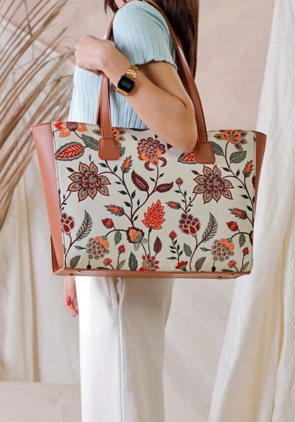 Premium Canvas Tote Bag with Rexine Sides