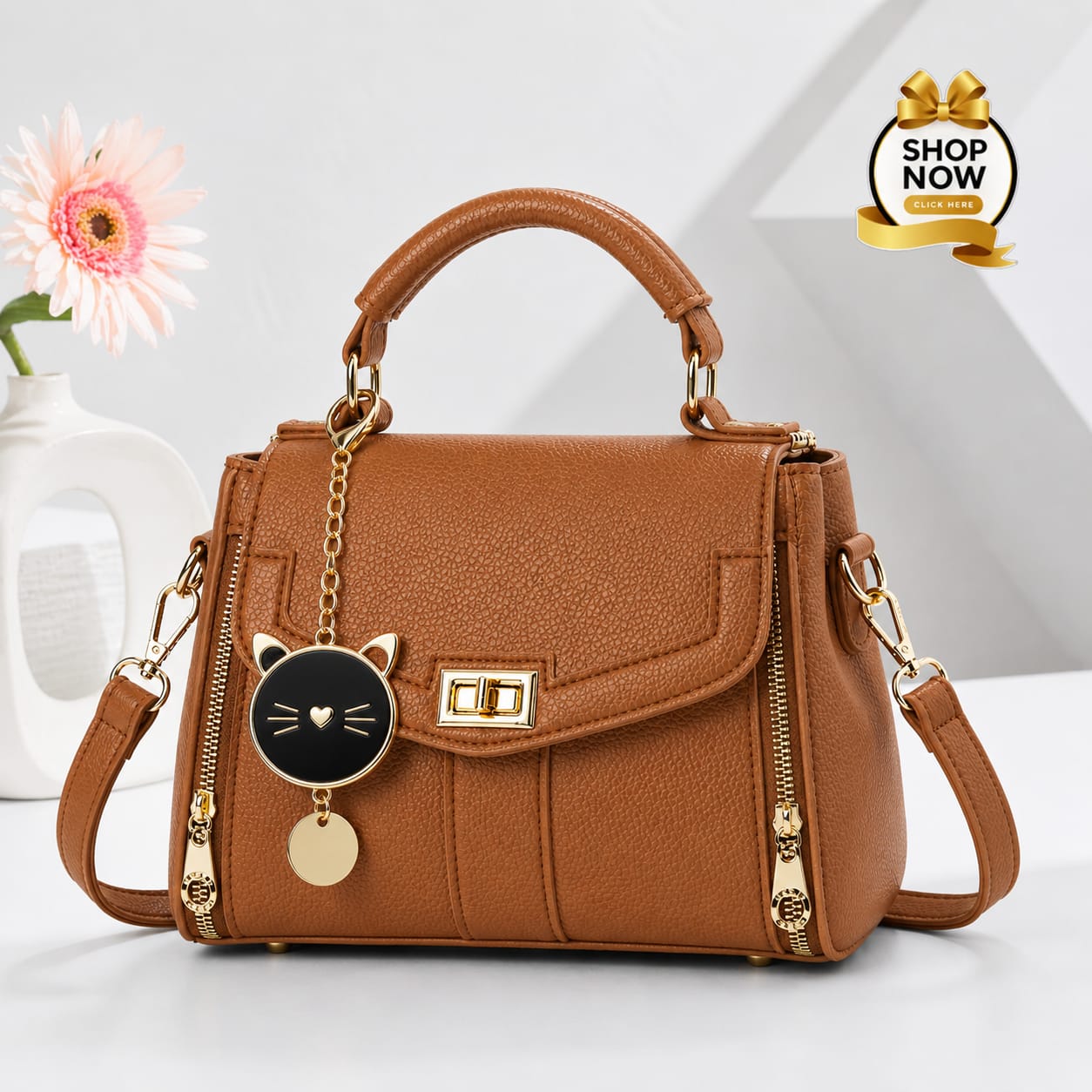 New Cross Body Bag for Girls Premium Soft Leather | 3 Zipper Crossbody Bag - Image 5