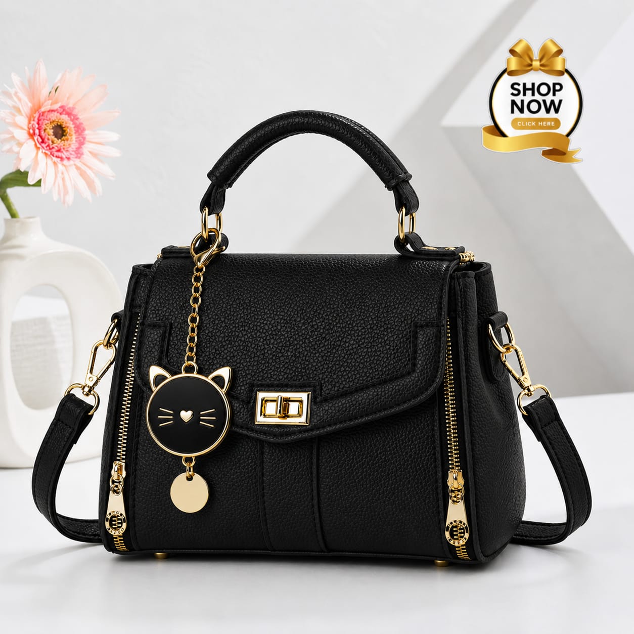 New Cross Body Bag for Girls Premium Soft Leather | 3 Zipper Crossbody Bag - Image 3
